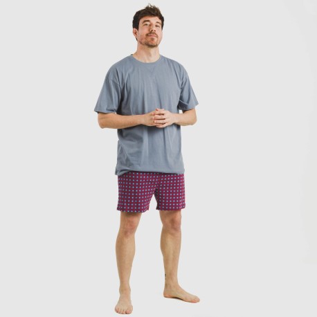 Pijama corto algodón hombre Gladiolo indigo