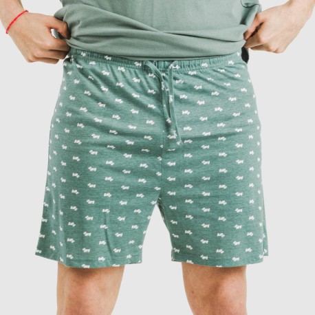Pijama corto algodón hombre Dawin verde