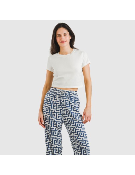 Pantalón viscosa Beriche azul Pantalón viscosa Beriche azul