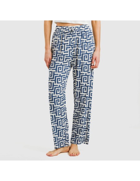 Pantalón viscosa Beriche azul Pantalón viscosa Beriche azul