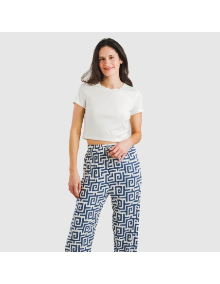 Pantalón viscosa Beriche azul Pantalón viscosa Beriche azul