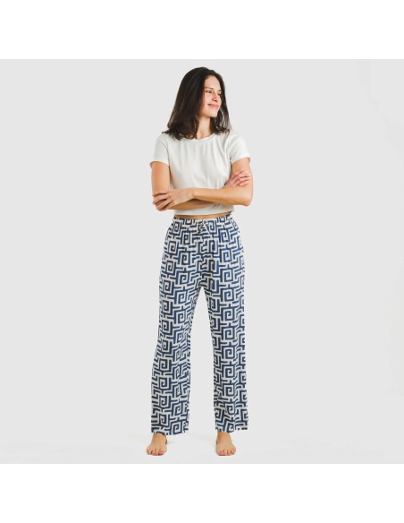 Pantalón viscosa Beriche azul Pantalón viscosa Beriche azul