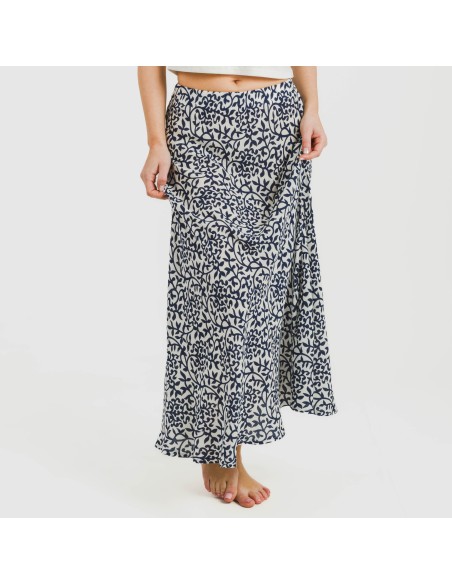 Falda midi viscosa bambula Aladero azul Falda midi viscosa bambula Aladero azul