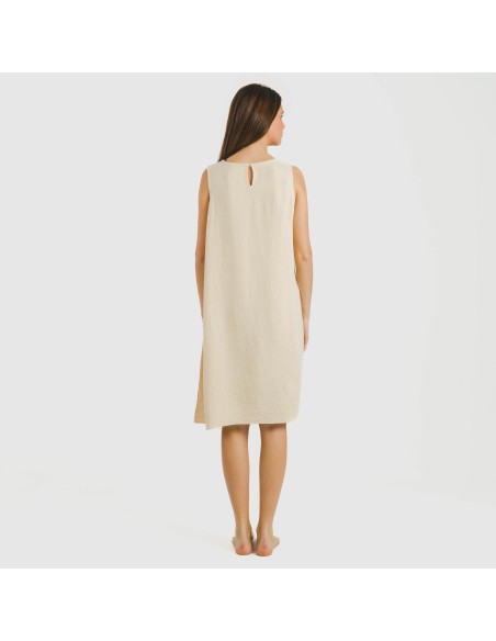 Vestido corto tirantes bambula liso Vestido corto tirantes bambula liso