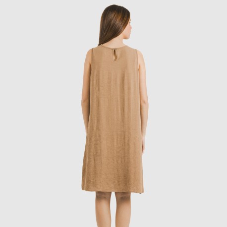 Vestido corto tirantes bambula liso