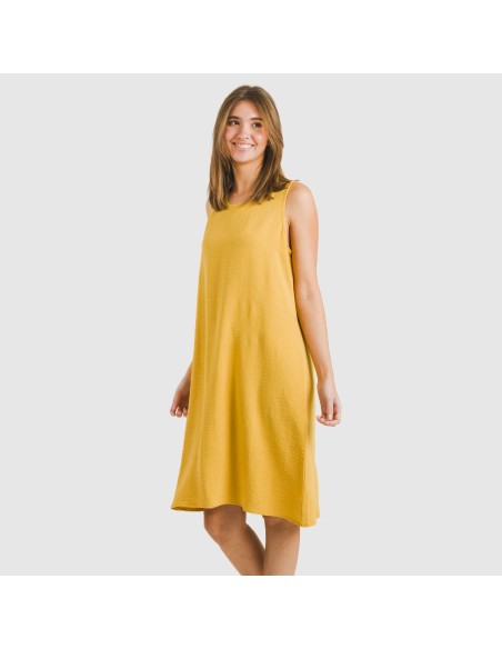 Vestido corto tirantes bambula liso Vestido corto tirantes bambula liso