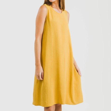 Vestido corto tirantes bambula liso