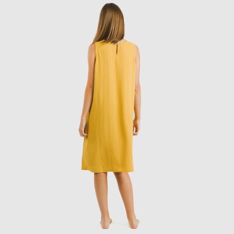 Vestido corto tirantes bambula liso