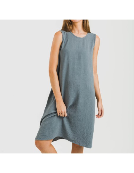 Vestido corto tirantes bambula liso Vestido corto tirantes bambula liso