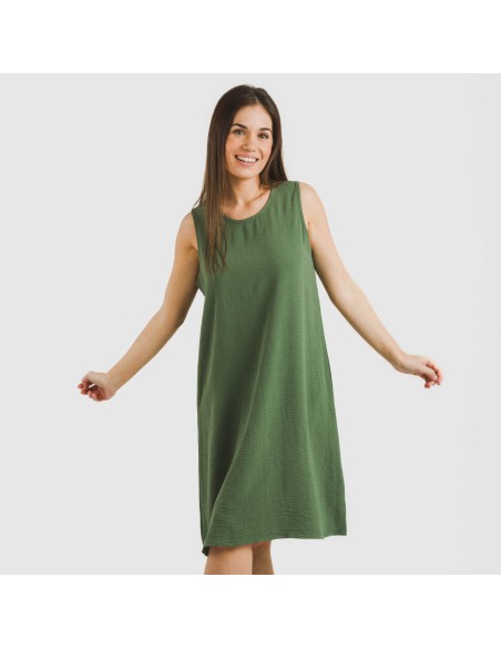 Vestido corto tirantes bambula liso Vestido corto tirantes bambula liso