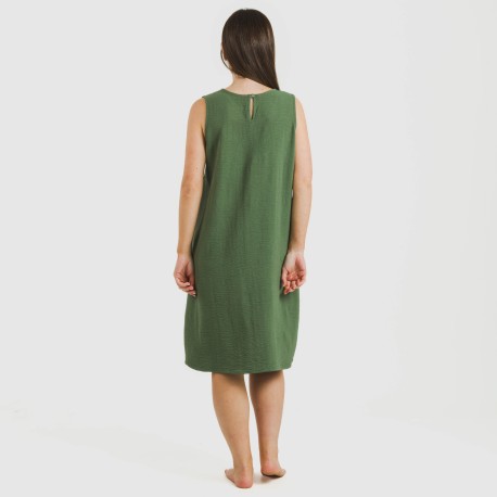 Vestido corto tirantes bambula liso