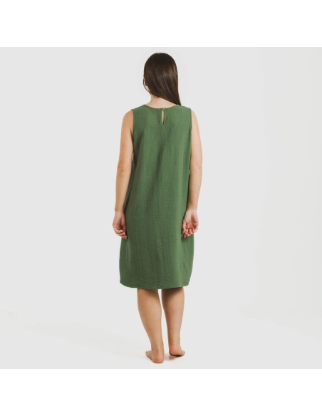 Vestido corto tirantes bambula liso Vestido corto tirantes bambula liso