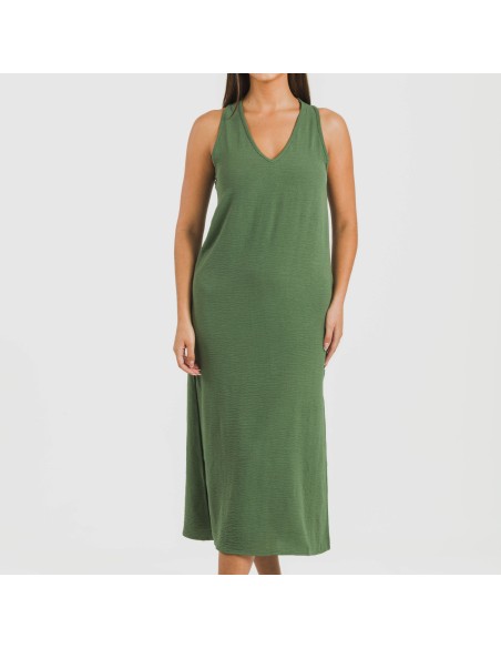 Vestido largo tirantes bambula liso Vestido largo tirantes bambula liso