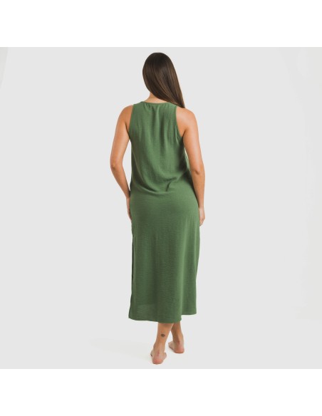 Vestido largo tirantes bambula liso Vestido largo tirantes bambula liso