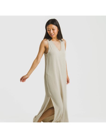 Vestido largo tirantes bambula liso Vestido largo tirantes bambula liso