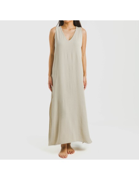 Vestido largo tirantes bambula liso Vestido largo tirantes bambula liso