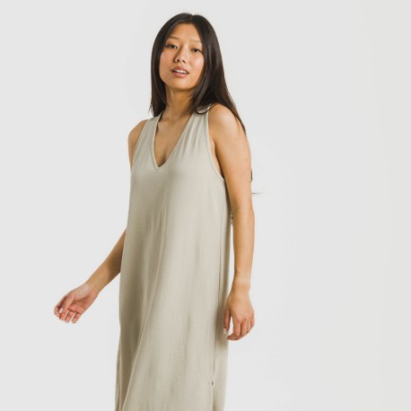 Vestido largo tirantes bambula liso