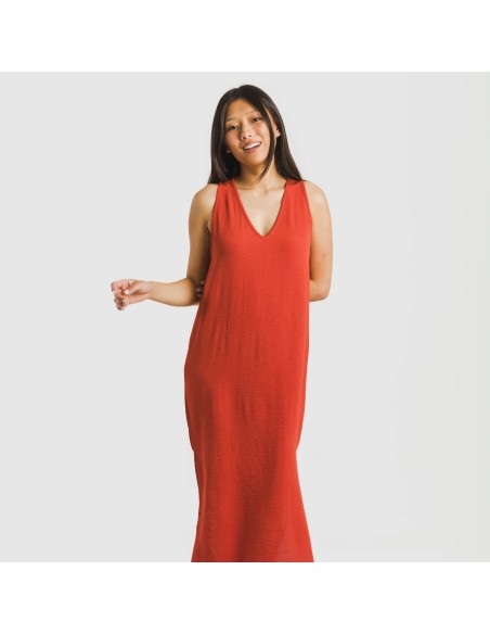 Vestido largo tirantes bambula liso Vestido largo tirantes bambula liso