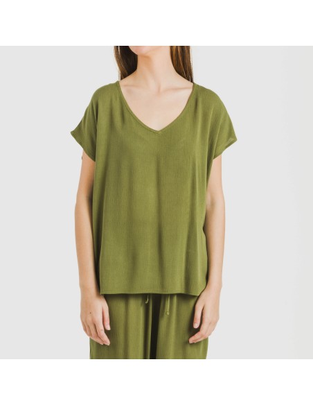 Camiseta manga fluida viscosa bambula lisa Camiseta manga fluida viscosa bambula lisa