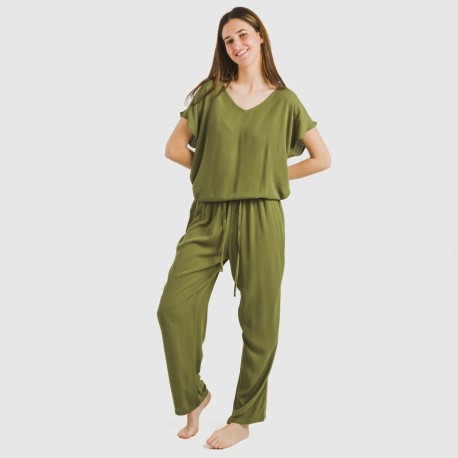 Pantalón largo viscosa bambula liso