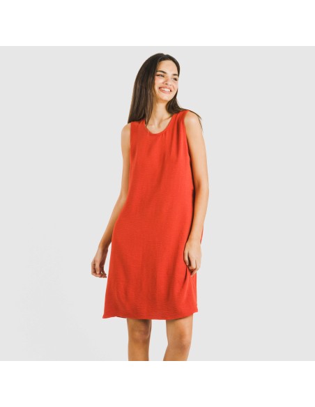 Vestido corto tirantes bambula liso Vestido corto tirantes bambula liso