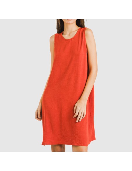 Vestido corto tirantes bambula liso Vestido corto tirantes bambula liso