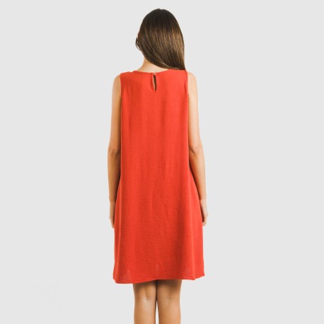 Vestido corto tirantes bambula liso