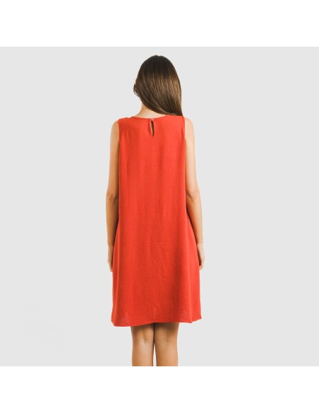 Vestido corto tirantes bambula liso Vestido corto tirantes bambula liso