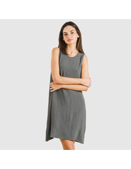 Vestido corto tirantes bambula liso Vestido corto tirantes bambula liso