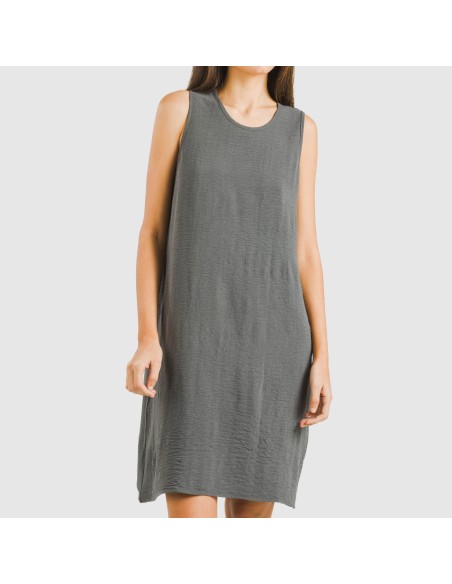 Vestido corto tirantes bambula liso Vestido corto tirantes bambula liso