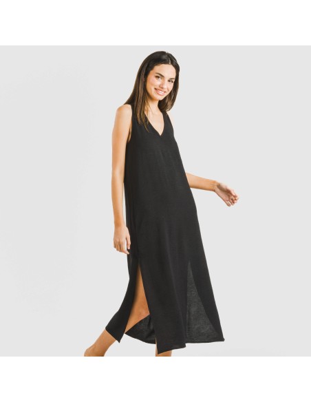 Vestido largo tirantes bambula liso Vestido largo tirantes bambula liso