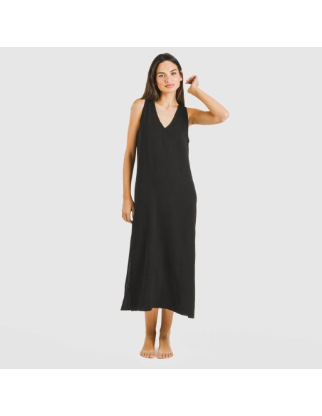 Vestido largo tirantes bambula liso Vestido largo tirantes bambula liso