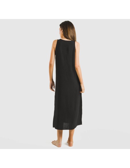 Vestido largo tirantes bambula liso Vestido largo tirantes bambula liso