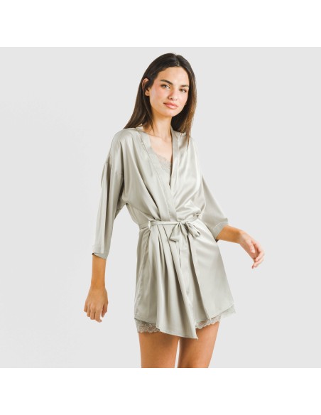 Bata corta mujer satén Friday liso Bata corta mujer satén Friday liso