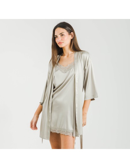 Bata corta mujer satén Friday liso Bata corta mujer satén Friday liso