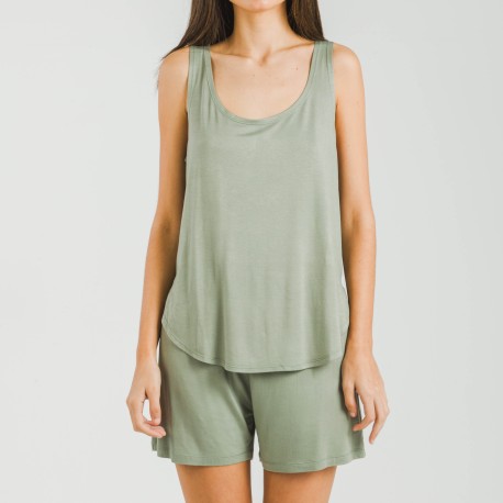 Pijama tirantes mujer viscosa liso