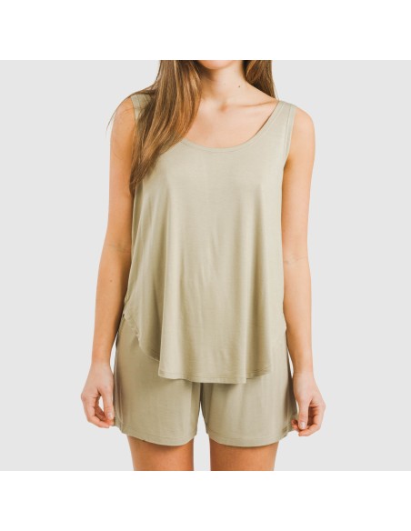 Pijama tirantes mujer viscosa liso Pijama tirantes mujer viscosa liso