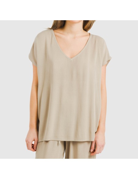 Camiseta manga fluida viscosa bambula lisa Camiseta manga fluida viscosa bambula lisa