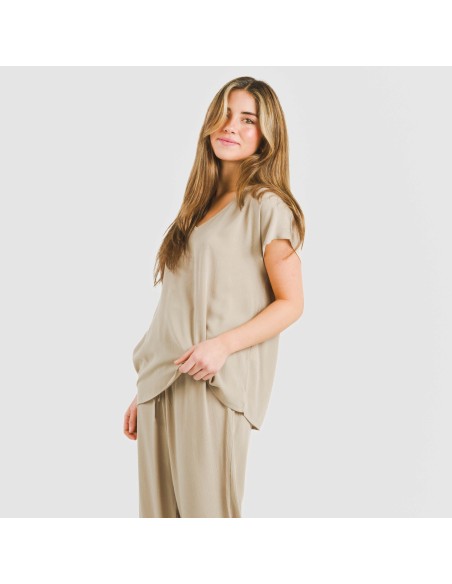 Camiseta manga fluida viscosa bambula lisa Camiseta manga fluida viscosa bambula lisa