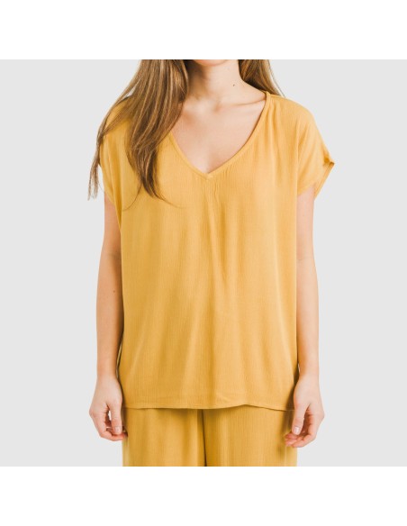 Camiseta manga fluida viscosa bambula lisa Camiseta manga fluida viscosa bambula lisa