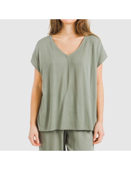 Camiseta manga fluida viscosa bambula lisa Camiseta manga fluida viscosa bambula lisa