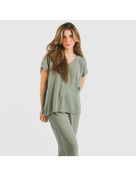 Camiseta manga fluida viscosa bambula lisa Camiseta manga fluida viscosa bambula lisa