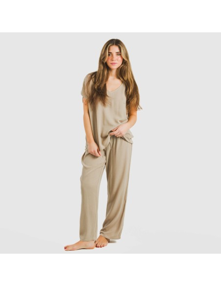 Pantalón largo viscosa bambula liso Pantalón largo viscosa bambula liso