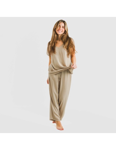 Pantalón largo viscosa bambula liso Pantalón largo viscosa bambula liso