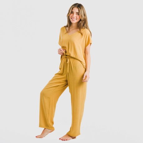 Pantalón largo viscosa bambula liso