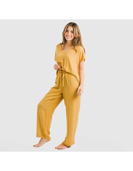 Pantalón largo viscosa bambula liso Pantalón largo viscosa bambula liso