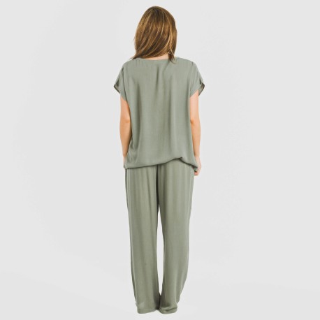 Pantalón largo viscosa bambula liso