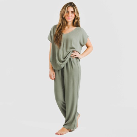 Pantalón largo viscosa bambula liso