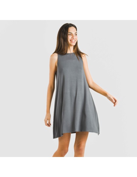 Vestido corto tirantes viscosa liso Vestido corto tirantes viscosa liso