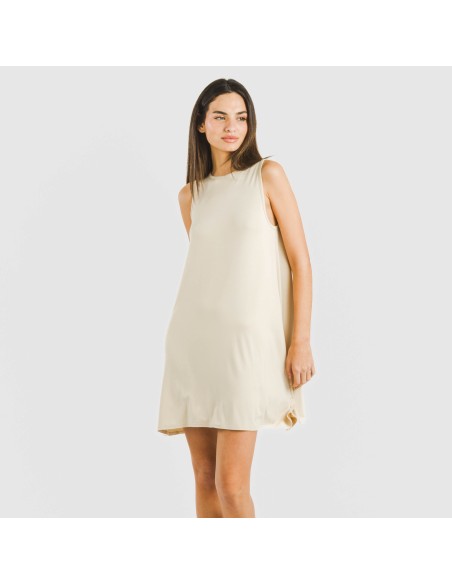 Vestido corto tirantes viscosa liso Vestido corto tirantes viscosa liso